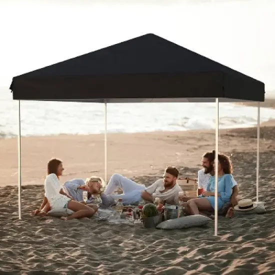 GustoWave 10x10 Ft Pop Up Canopy with 1 Sidewall for Deck, Garden image {1}