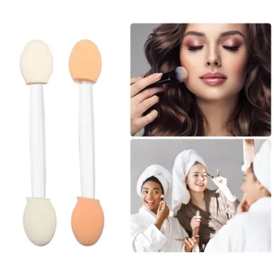 Unique Bargains Short Sponge Dual Sides Eye Shadow Makeup Brushes Applicator Clear 25 PCS image {4}