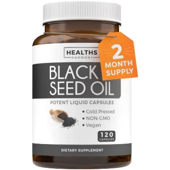 Black Seed Oil Capsules, Hair, Skin & Metabolism Support, Supports Weight Loss, Health's Harmony, 60, 120 & 180ct image {10}