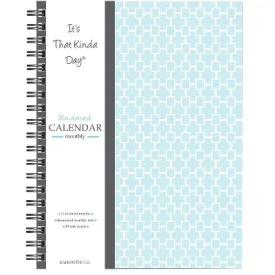 Kahootie Co. Kahootie Co Undated Monthly Calendar 9" x 11.5" Teal Design (ITKCTD) ITKCLTD image {5}