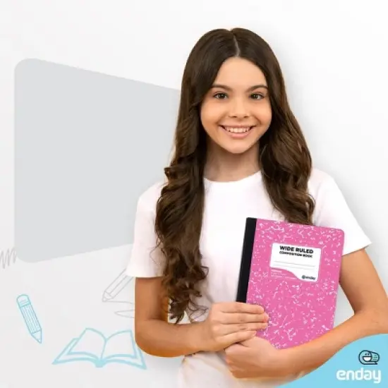 Enday Colored Marble Composition Notebook Wide Ruled - 100 Sheets image {1}