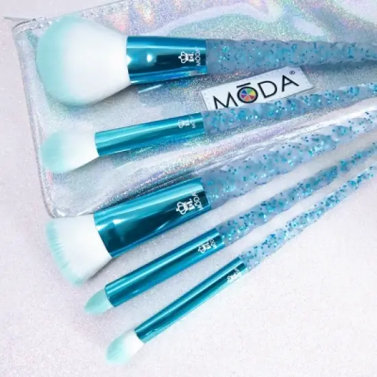 MODA Brush Frozen Flight 6pc Makeup Brush Kit, Includes Precision Contour, Highlight, and Shader Makeup Brushes image {2}