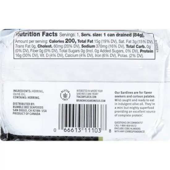 Brunswick Sardines in Olive Oil - 3.75oz image {1}