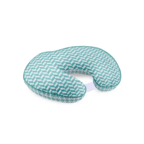 Bacati - 3 pc Houndstooth/Herringbone Aqua Muslin Hugster Feeding & Infant Support Nursing Pillow with 2 removable zippered covers  image {4}