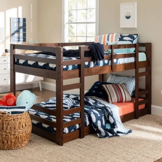 Twin Over Twin Indy Solid Wood Low Bunk Bed - Saracina Home image {9}