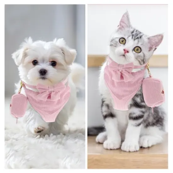 Unique Bargains Adjustable Dog Harness Pink 1 Set image {5}