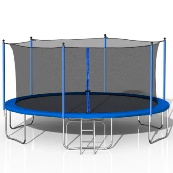 Whisen 14FT Trampoline with Safety Enclosure Net, Heavy Duty Jumping Mat and Spring Cover Padding image {7}