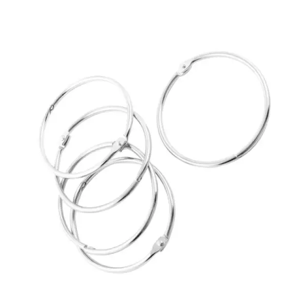 Unique Bargains 3.3" Looseleaf Staple Binder Rings for Scrapbooking Book 5 Pcs Silver Tone image {3}