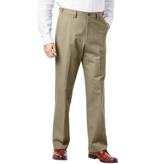 KingSize Men's Big & Tall Relaxed Fit Wrinkle-Free Expandable Waist Plain Front Pants image {7}