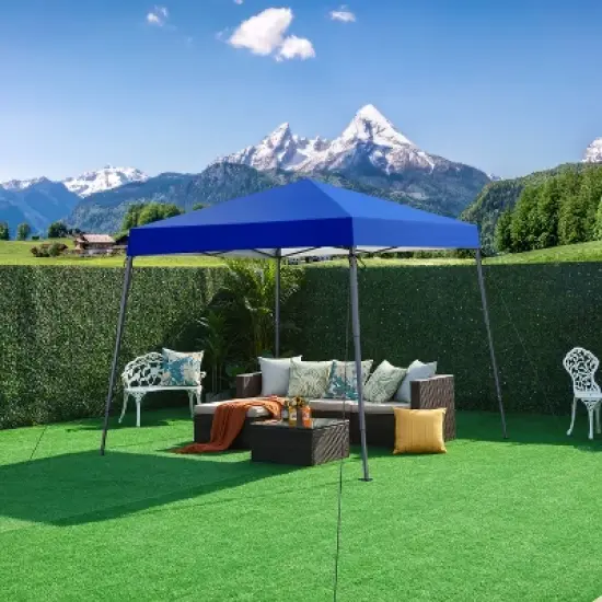 Yaheetech 10x10ft Waterproof Pop-Up Canopy with Carrying Bag, White/Blue image {1}