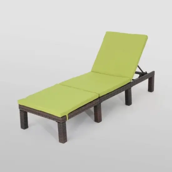 Jamaica Wicker Patio Chaise Lounge with Cushion <br> - Christopher Knight Home image {8}