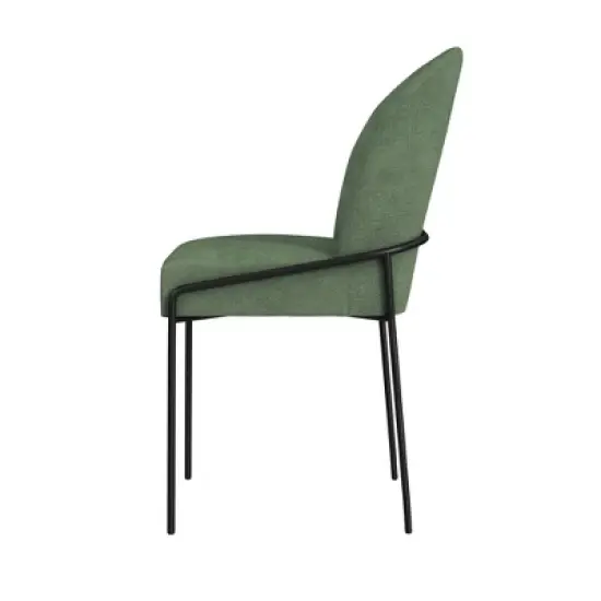 Modern Metal Dining Chair Velvet - HomePop image {2}