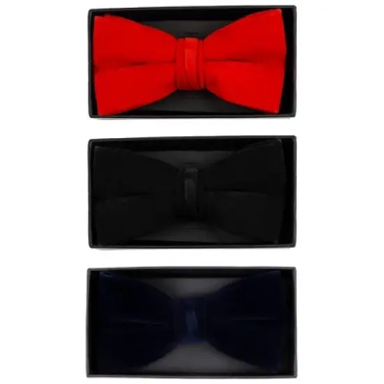 Men's Velvet Pre-tied Adjustable Length Banded Bow Tie image {2}