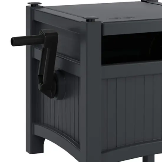 Suncast Hideaway 100-Foot Garden Hose Reel for 5/8" Hoses w/Stay-Up Lid & Crank Handle for Hassle-free Outdoor Storage, Cyberspace (2 Pack) image {4}