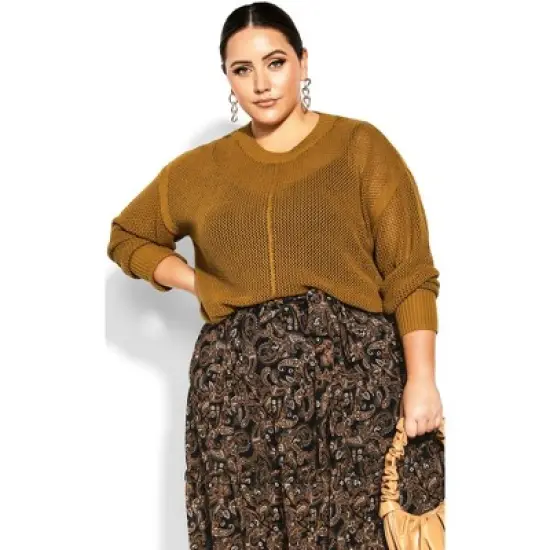 Women's Plus Size Amelia Sweater - dark gold | CITY CHIC image {6}