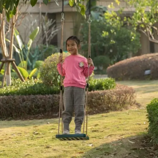 PLAYBERG Adjustable Plastic Standing Swing, Outdoor Kids Playground Swing, Green image {2}