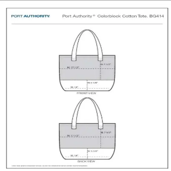 Port Authority Set of 2 Colorblock Cotton Totes with Zippered Pocket image {6}