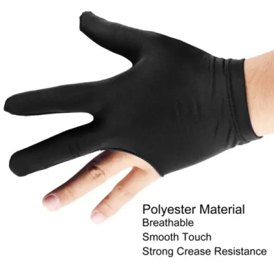 Unique Bargains Polyester Breathable Smooth Touch 3 Fingers Pool Gloves 2 Pcs image {3}
