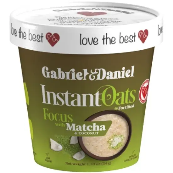 Organic Matcha with Coconut Instant Oats &ndash; Gluten-Free, Vegan, Non-GMO, No Sugar Added &ndash; Superfood , 6-Pack ( Gabriel & Daniel ) image {5}