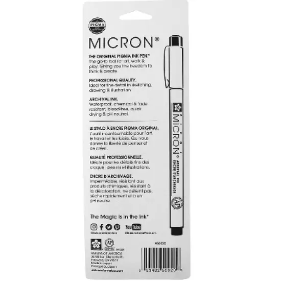 Sakura Pigma Micron Pen Fineliner Black Ink 3/Bundle (SAK50020-3) image {2}