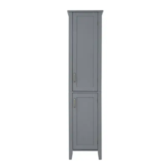 Mercer Mid Century Modern Wooden Linen Tower Cabinet Gray - Elegant Home Fashions image {4}