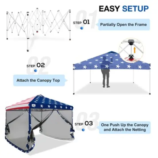 EAGLE PEAK 10x10ft Pop up Gazebo Patio Canopy Tent Shelter with Netting image {2}