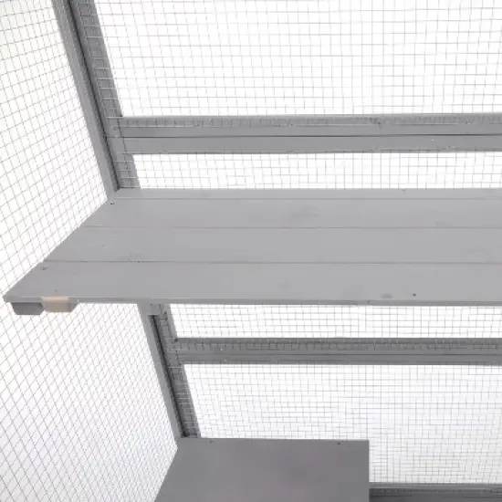 Gulches Light Grey Outdoor Cat House with Two Condos and Platforms image {15}