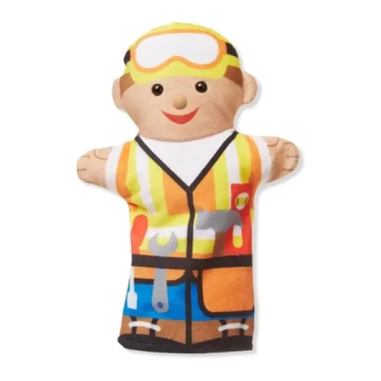 Melissa & Doug Jolly Helpers Hand Puppets (Set of 4) - Construction Worker, Doctor, Police Officer, and Firefighter image {5}