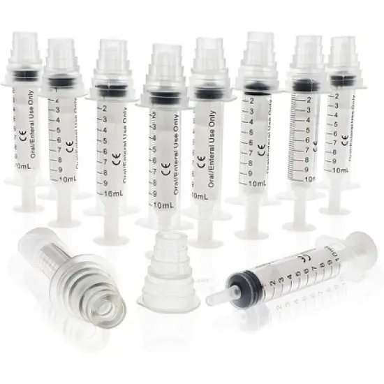 Bright Creations 10 Pack Oral Medicine Syringes with Bottle Adapter (Transparent) image {6}