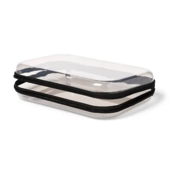 Hard Sided Zipper Pencil Case Gray - up&up&trade;: PET Material, 6.25" Height, 8.75" Depth, 2" Width, 0.198 lbs image {2}