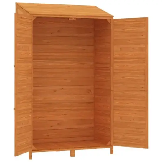 vidaXL Garden Shed for Tool Storage House Outdoor Backyard Solid Fir Wood - Brown 40.2" x 20.5" x 68.7" image {6}