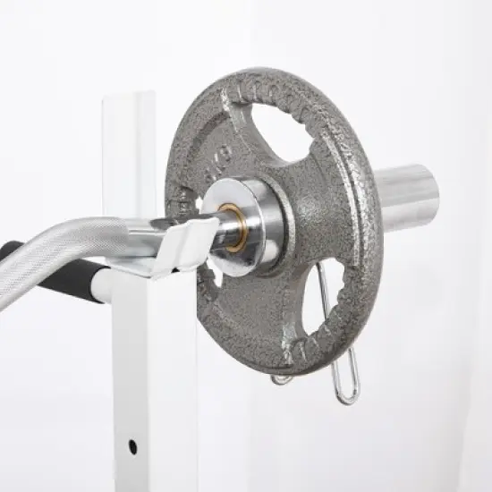 Soozier Multi-Exercise Full-Body Weight Rack with Bench Press, Leg Extension, Chest Fly Resistance Band & Preacher Curl image {5}