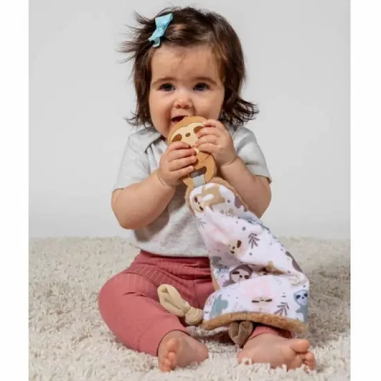 Mary Meyer Sloth Lovey with Silicone Teether & Molasses Sloth Taggies Soft Book image {4}