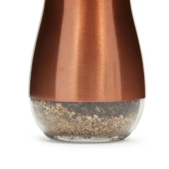 Juvale Stainless Steel Copper Salt and Pepper Shakers Set with Glass Bottom, Perforated "S" and "P" Caps for Kitchen, 4oz image {4}