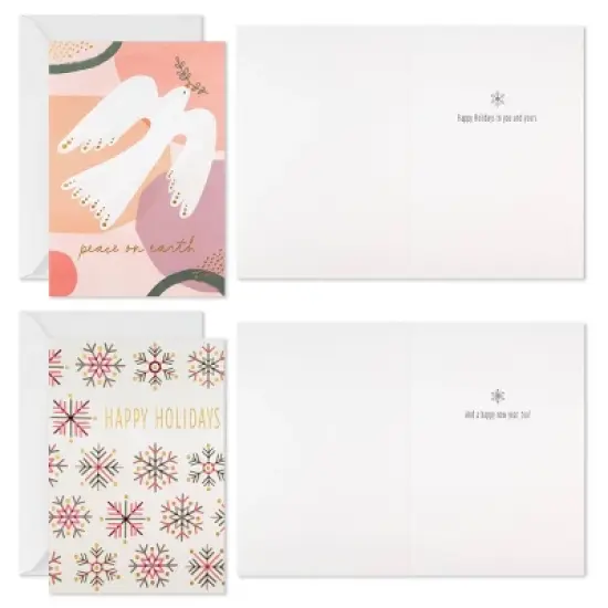 Hallmark 40ct Modern Assorted Boxed Card Pack Blush/Mauve/White image {1}