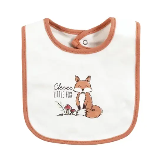 Hudson Baby Unisex Baby Cotton Bibs, Forest Animals, One Size image {10}