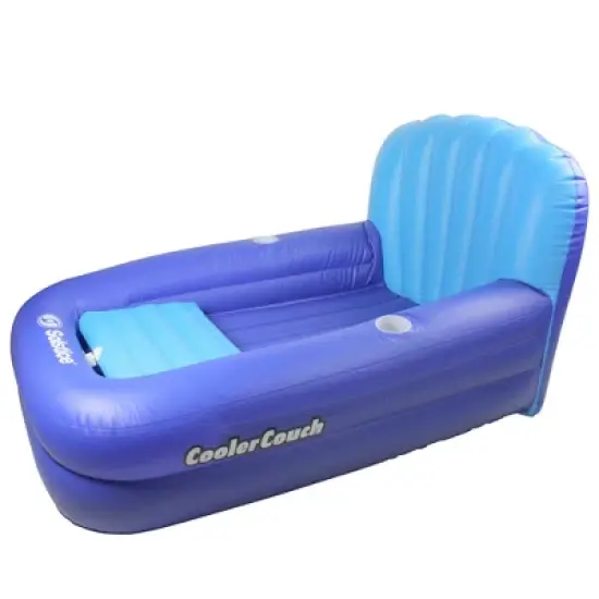 Swim Central Inflatable Swimming Pool Lounger with Ice Cooler - 64" - Blue image {6}