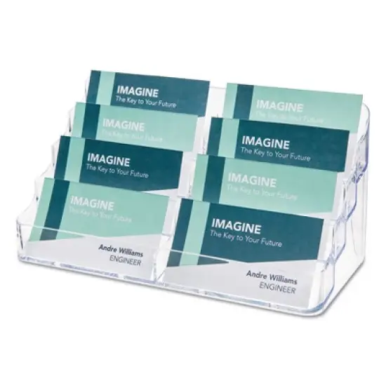 Deflecto 8-Pocket Business Card Holder, Clear, 7.78" x 3.5" x 3.38" image {7}