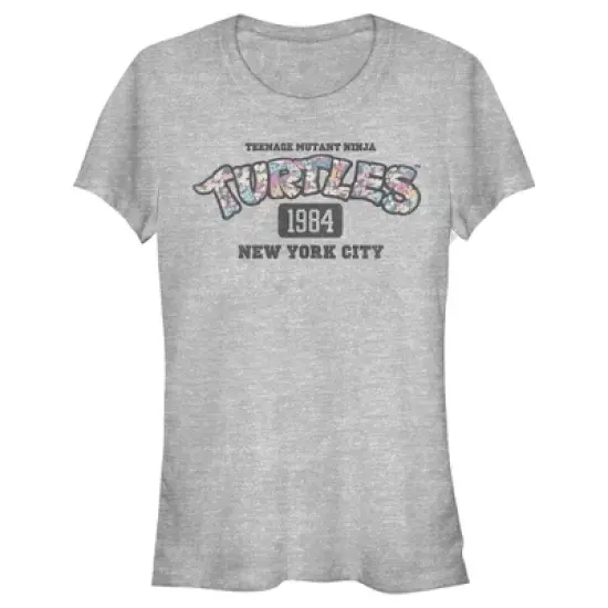 Junior's Teenage Mutant Ninja Turtles New York City 1984 Floral Logo T-Shirt image {3}
