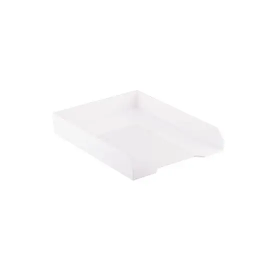 JAM Paper Stackable Paper Trays White Desktop Document Letter & File Organizer Tray Sold image {4}