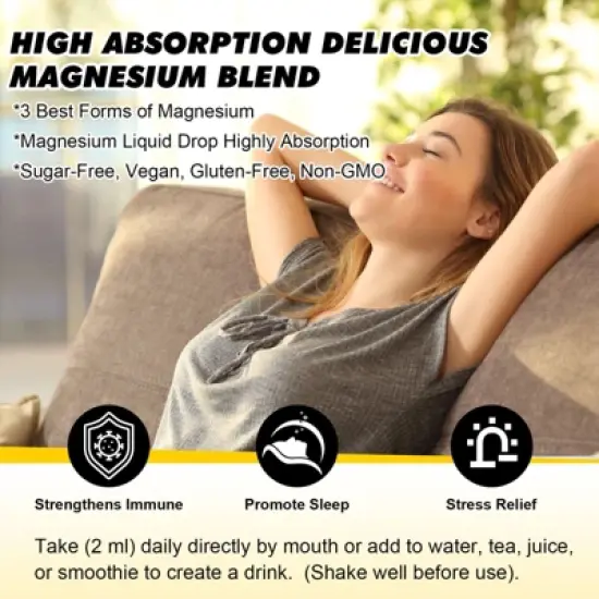 B Beworth Magnesium Liquid Drop with Calcium, Potassium, Vitamin D3, Zinc - for Bone, Energy, Muscle Support - 60ml (Pineapple) image {6}