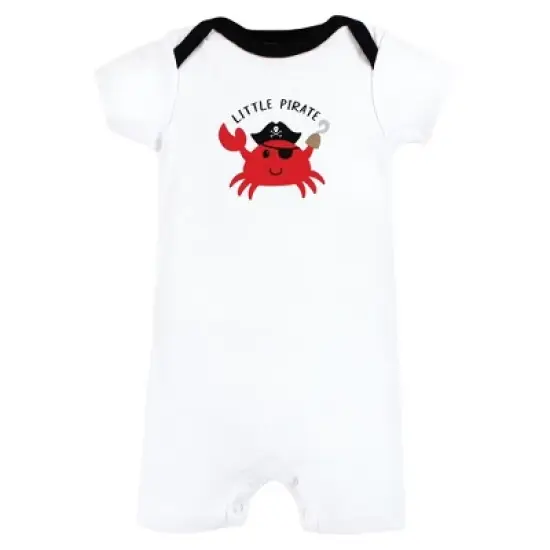 Hudson Baby Infant Boy Cotton Rompers, Pirate Shark image {4}