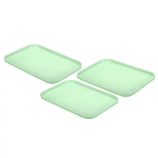 Unique Bargains Plastic Reusable Lightweight Rectangular  Serving Tray 3 Pcs image {8}