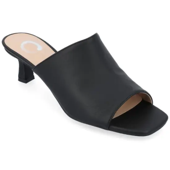 Journee Collection Womens Mercerr Slip On Open Toe Kitten Heel Pump image {9}