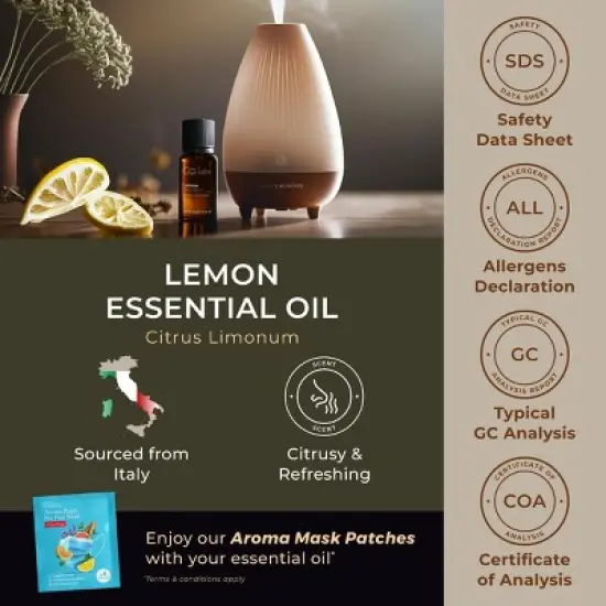 Gya Labs Lemon Essential Oil for Skin - 0.34 Fl Oz - Lemon Oil for Diffuser, Cleaning image {5}