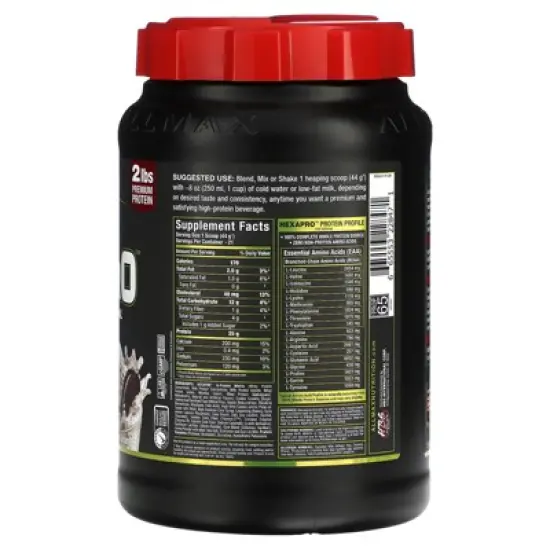 ALLMAX Hexapro&trade;, High-Protein Lean Meal, Cookies & Cream, 2 lbs (907 g) image {1}