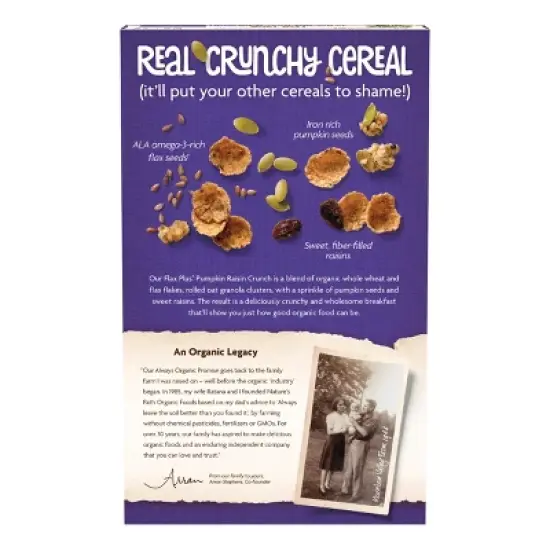 Nature's Path Organic Pumpkin Raisin Crunch Cereal 12pk/147.6z image {1}