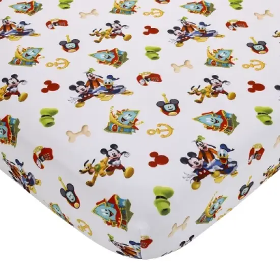 Disney Mickey Mouse Funhouse Crew 2 Piece Toddler Sheet Set - Fitted Bottom Sheet and Reversible Pillowcase image {1}