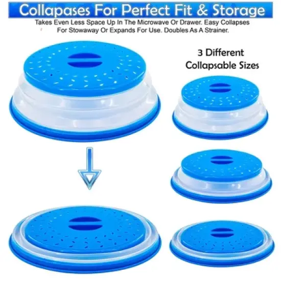 5 Star Super Deals Microwave Splatter Guard Cover Collapsible Lid Food Protection and Easy Storage BPA-Free Dishwasher Safe Heat Resistant image {4}