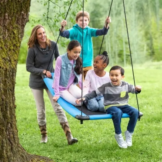 HearthSong 60-Inch SkyCurve Rectangular Platform Swing for Kids Outdoor Active Play image {7}